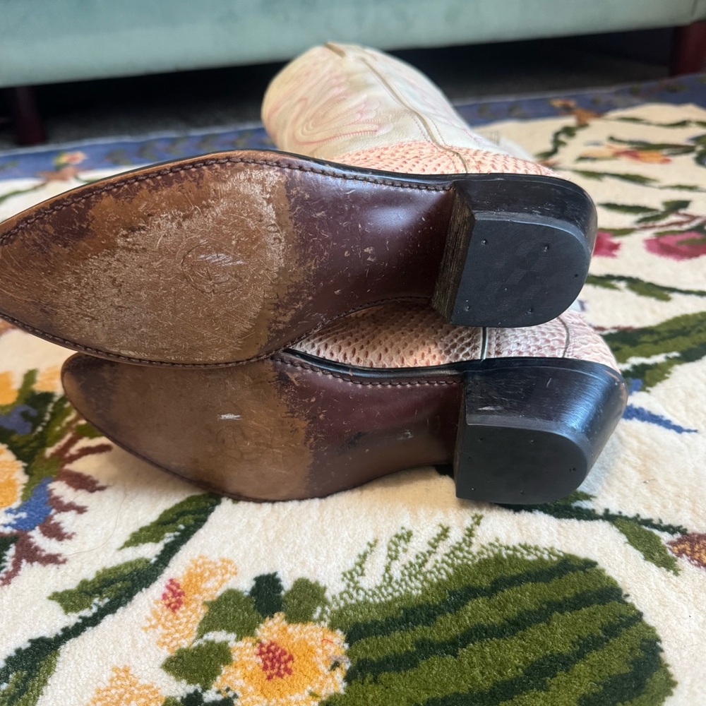 Vintage Durango Pink Snakeskin Python Leather Upp… - image 7